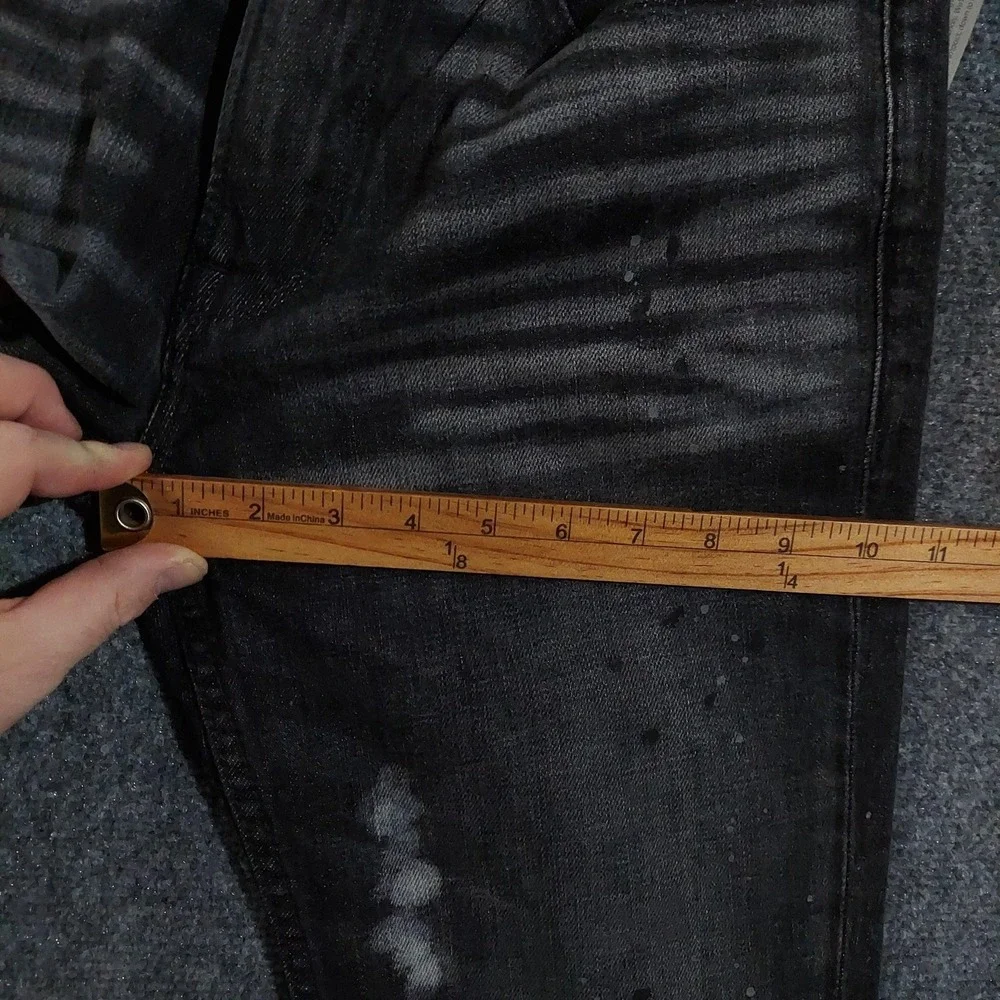 Hudson Zack Skinny Jeans Mens 29x36 Black Painter Dark Wash Stretch‎ Denim